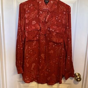 a.n.a Red Floral Blouse for Women